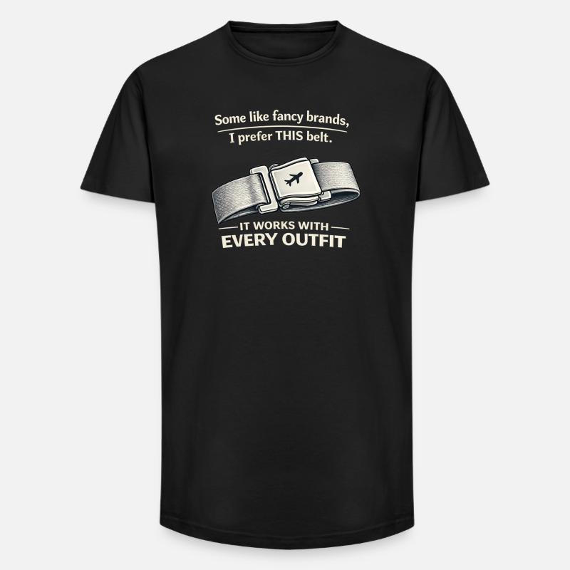 THIS Belt Spruch: Sitzgurt Flugzeug - Long Fit Men's T-Shirt - black