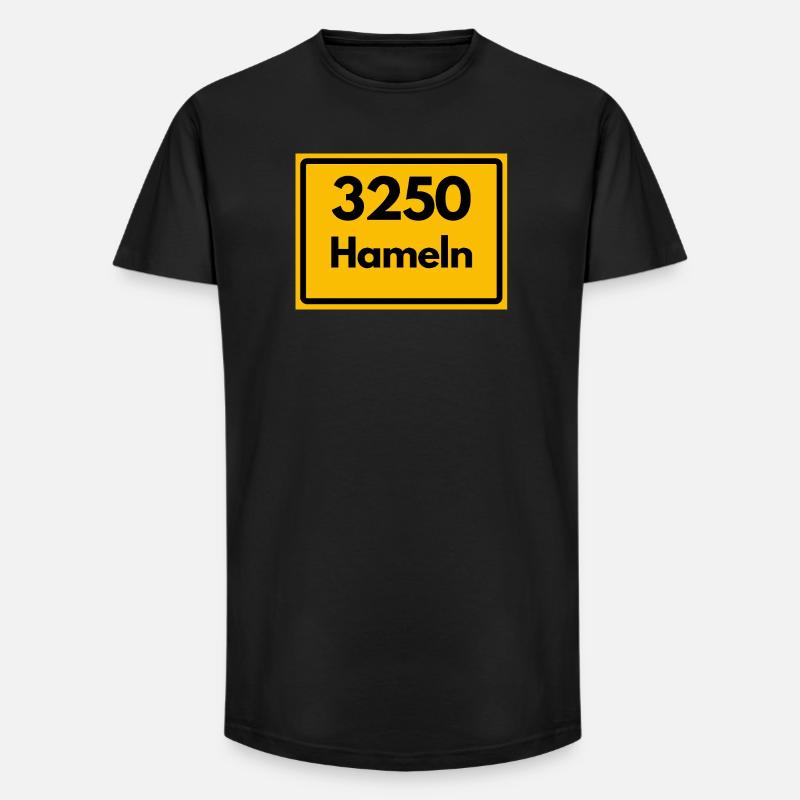 ANCIEN CODE POSTAL 3250 HAMELN RATTENFÄNGER - T-shirt coupe longue homme - noir
