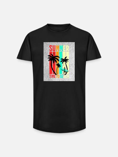 Summer Beach Stripes Surf - Long Fit Men's T-Shirt - black