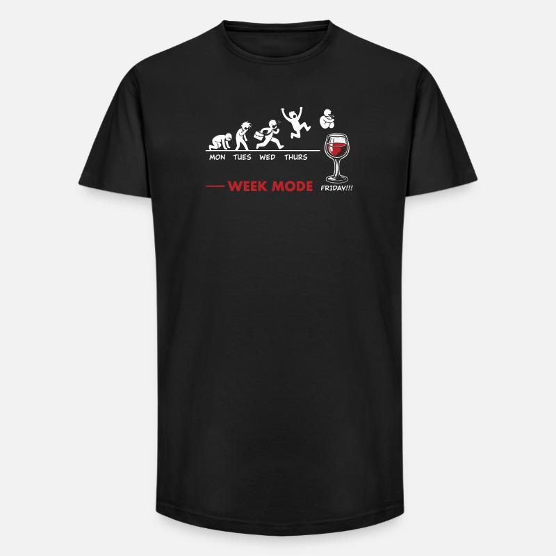 Vive le Weekend-end – Humor Vin - Long Fit Männer T-Shirt - Schwarz