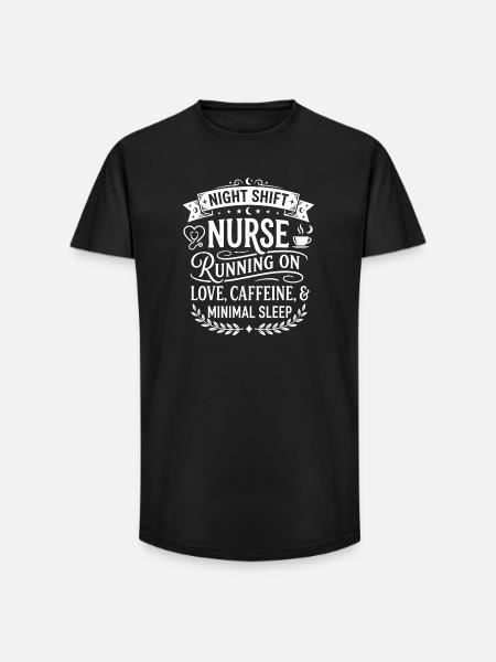 Night Care Heroine Coffee Love - Long Fit Men's T-Shirt - black