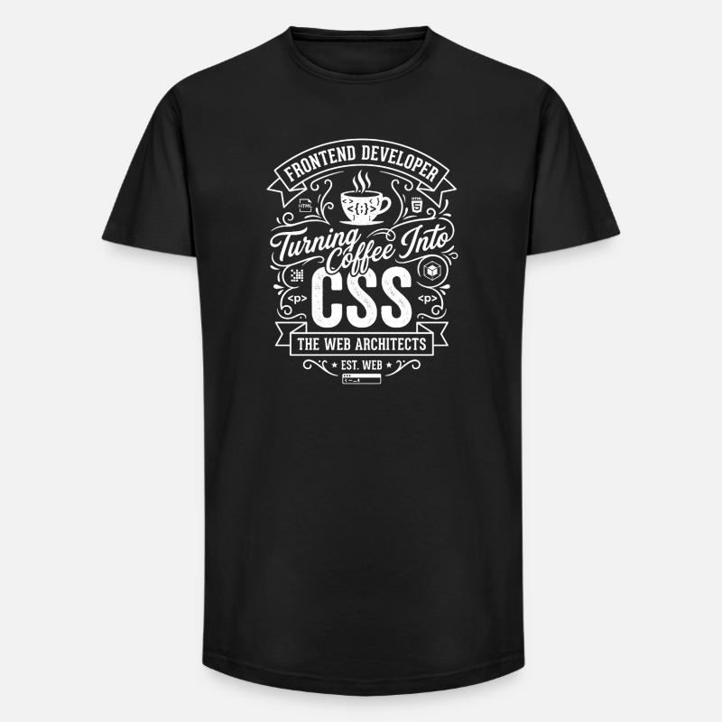 Frontend Coffee CSS Tee - T-shirt coupe longue homme - noir