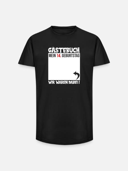 Guestbook 14th Birthday - Long Fit Men's T-Shirt - black