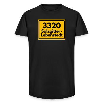 ANCIEN CODE POSTAL RETRO 3320 SALZGITTER - T-shirt coupe longue homme - noir - Devant - AI Model Male 185 light (185cm)
