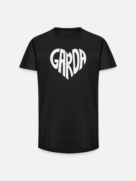Garda Heart Font Logo - Long Fit Men's T-Shirt - black