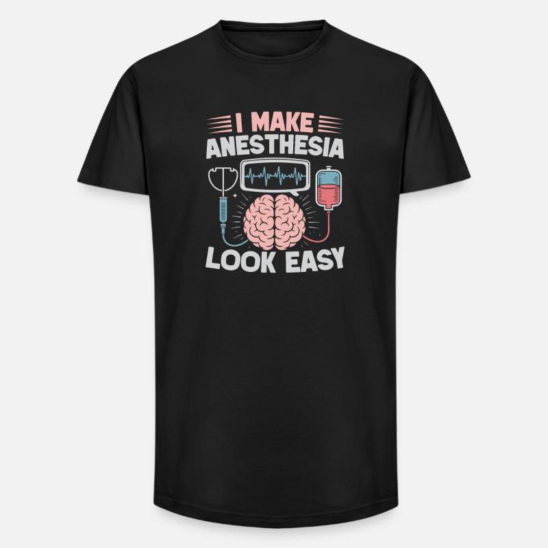 Anesthesiologist Look Easy Anesthesia - Long Fit Männer T-Shirt - Schwarz