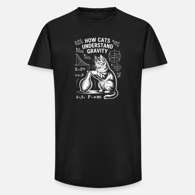 Physics Cats Sayings Math Joke Physics Gift - Long Fit Men's T-Shirt - black