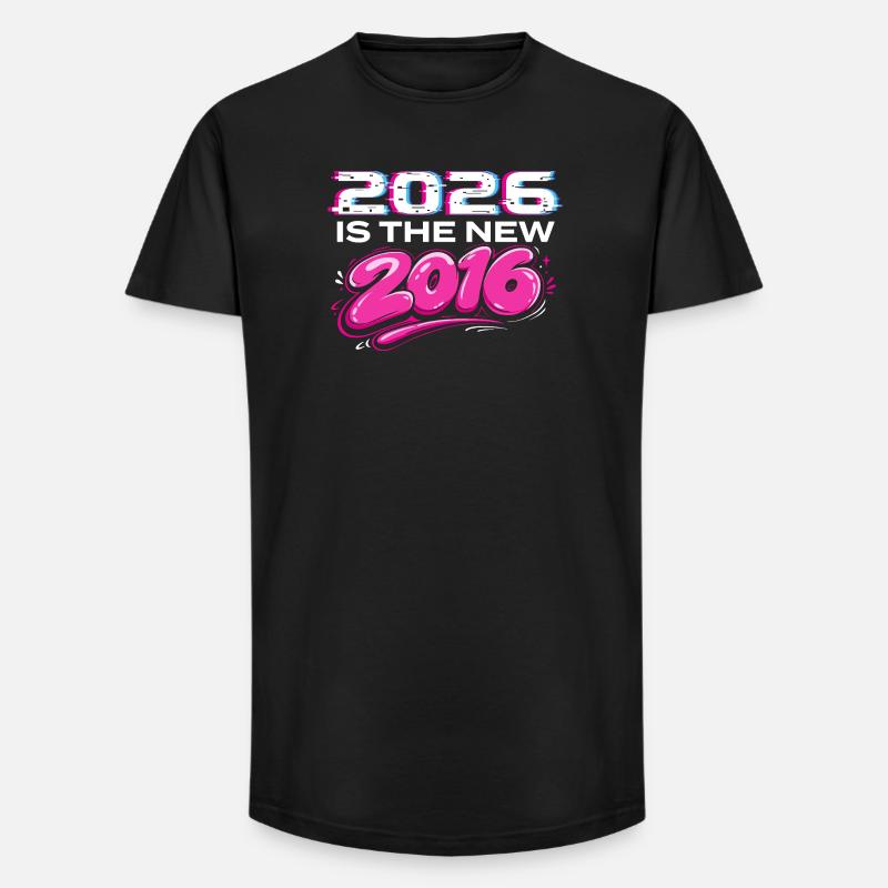 2026 Neue 2016 Throwback-Internet-Vibes - Long Fit Männer T-Shirt - Schwarz
