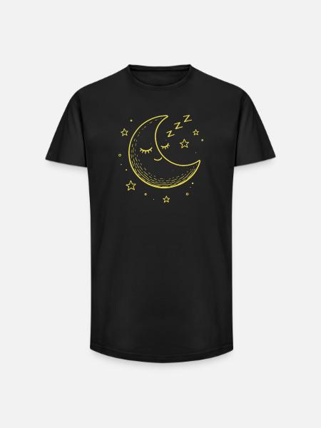dreamland moon - sleeping moon - Long Fit Men's T-Shirt - black