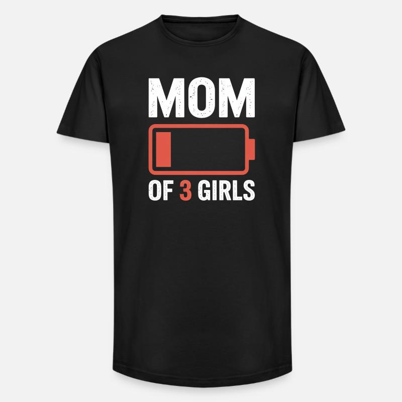 Mutter von 3 Mädchen Batterie-Tee - Long Fit Männer T-Shirt - Schwarz