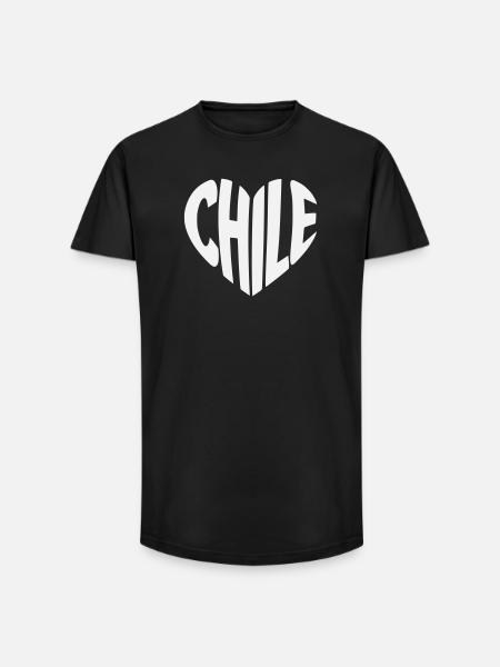 Chile Heart Typography Design - Long Fit Men's T-Shirt - black