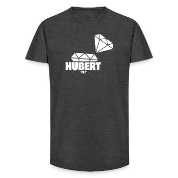 Gift for Hubert - Long Fit Men's T-Shirt - charcoal grey - Front - AI Model Male 185 light (185cm)