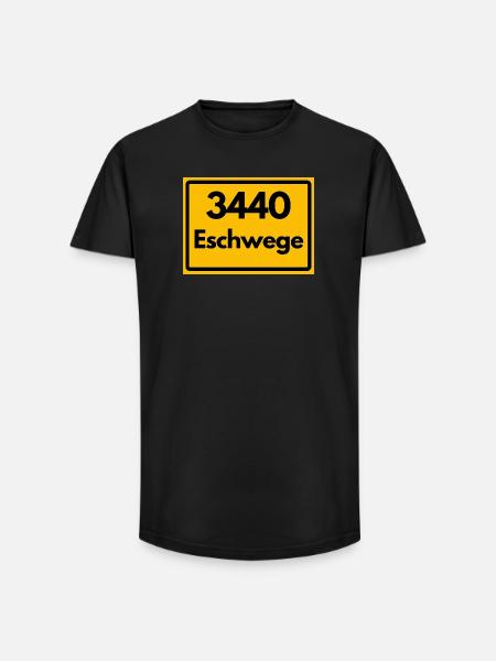 ANCIEN CODE POSTAL RÉTRO 3440 ESCHWEGE - T-shirt coupe longue homme - noir