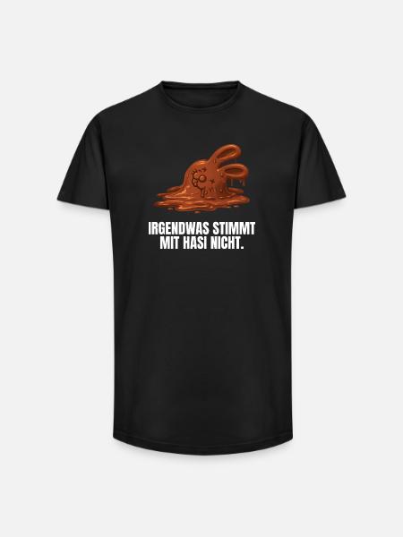 Something's wrong with bunny Easter - Long Fit Men's T-Shirt - black