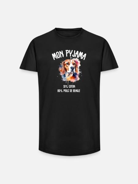 Hundepyjama, Beagle-Humor - Long Fit Männer T-Shirt - Schwarz