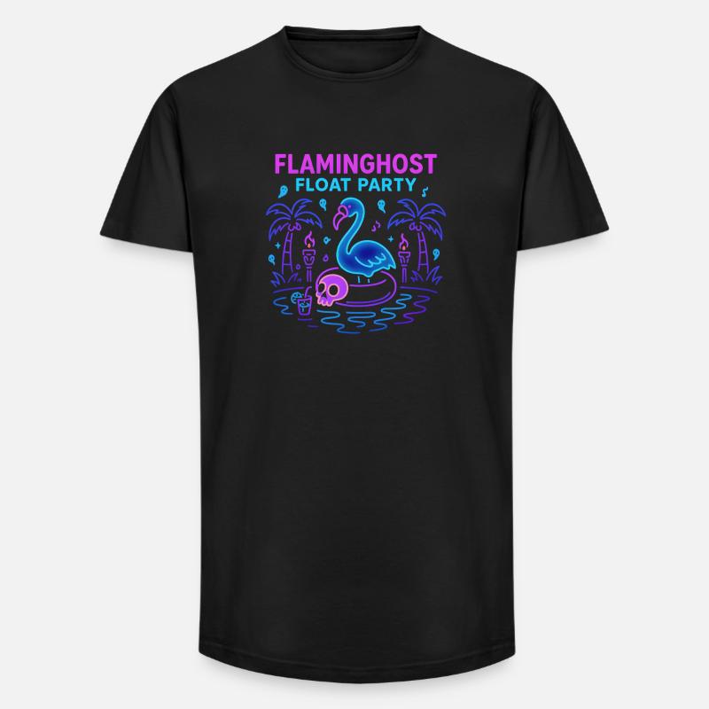 Flaminghost Float Party Halloween Pool - Long Fit Männer T-Shirt - Schwarz