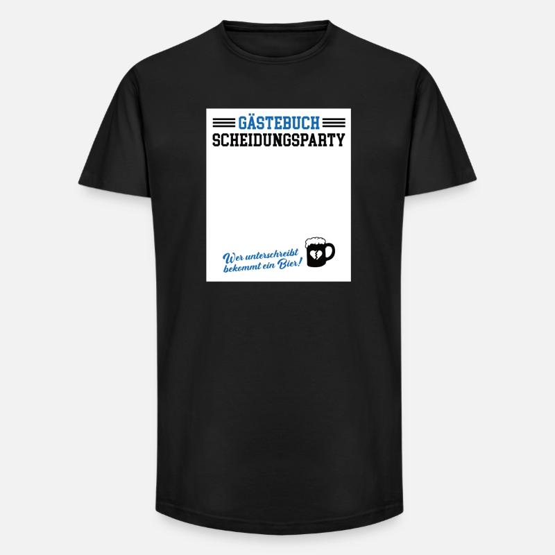 Gästebuch Scheidungsparty Geschieden Scheidung - Long Fit Männer T-Shirt - Schwarz