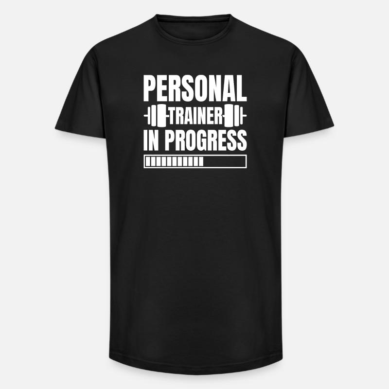 Powerlifting Bodybuilder Personal Trainer Progress - Long Fit Men's T-Shirt - black