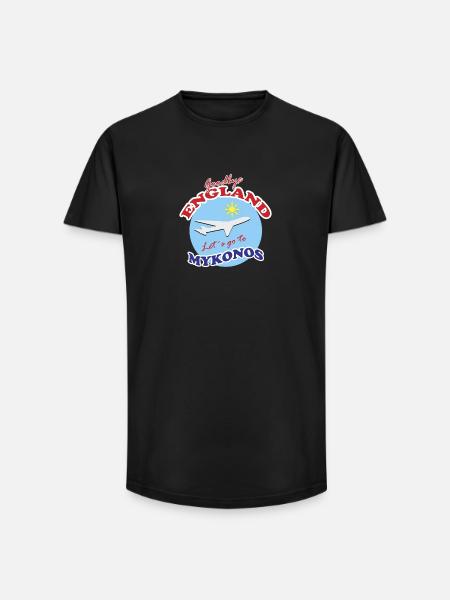 Goodbye England Let´s go to Mykonos - Long Fit Men's T-Shirt - black