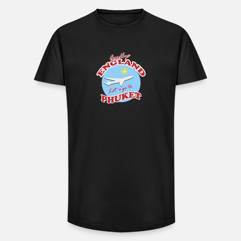 Adieu l’Angleterre. Allons à Phuket - T-shirt coupe longue homme - noir