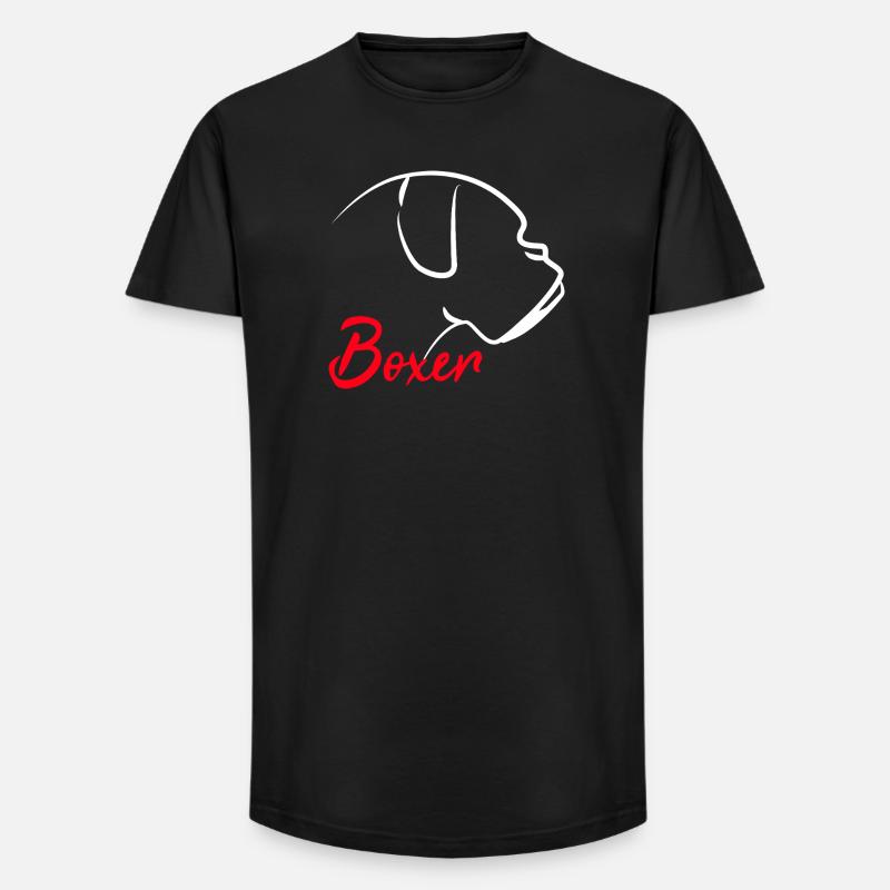 Boxer Hund Hundehalter - Long Fit Männer T-Shirt - Schwarz