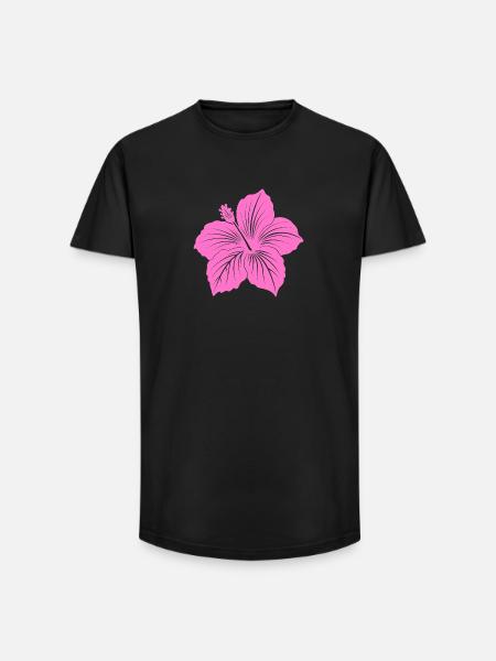 Hibiskusblüte - Long Fit Männer T-Shirt - Schwarz