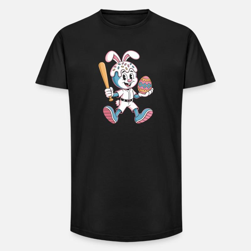 Hoppelhase with Easter egg - Long Fit Men's T-Shirt - black