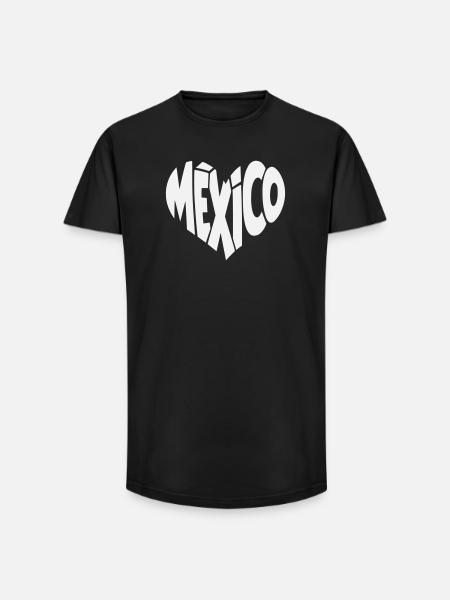 Mexico Lettering Heart - Long Fit Men's T-Shirt - black