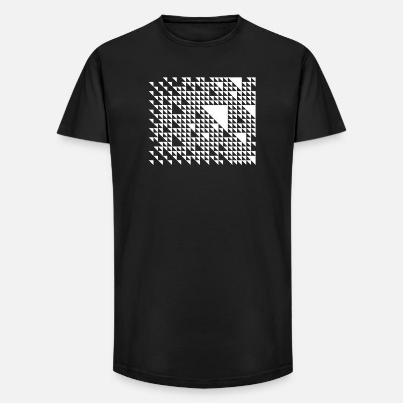 Triangular Mosaic Grid - Long Fit Men's T-Shirt - black