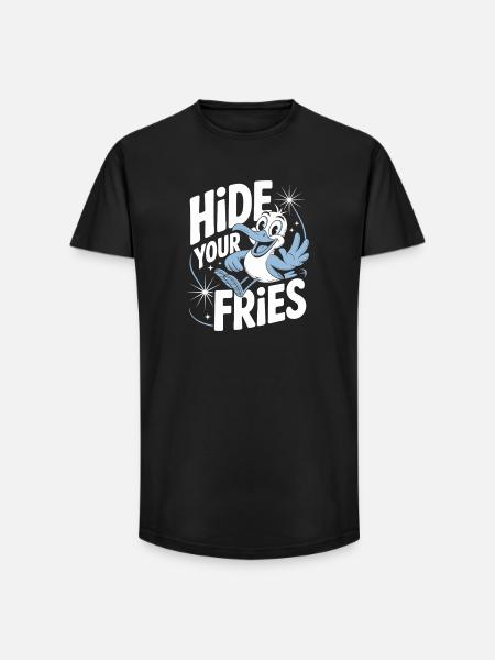 Hide Your Fries Bird Joke - Long Fit Men's T-Shirt - black