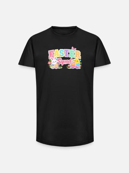 Ostern Squad Bunte Eier Küken - Long Fit Männer T-Shirt - Schwarz