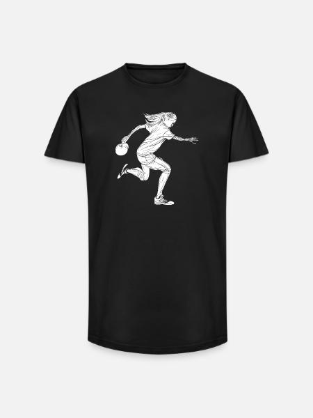 Filles au bowling - T-shirt coupe longue homme - noir