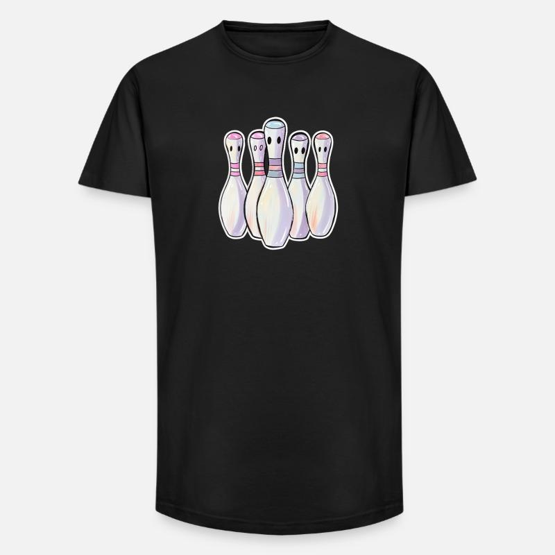Bowling Pins Comic Look - Long Fit Männer T-Shirt - Schwarz