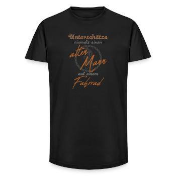 Fahrrad alter Mann Vintage lustiger Spruch - Long Fit Männer T-Shirt - Schwarz - Vorne - AI Model Male 185 light (185cm)