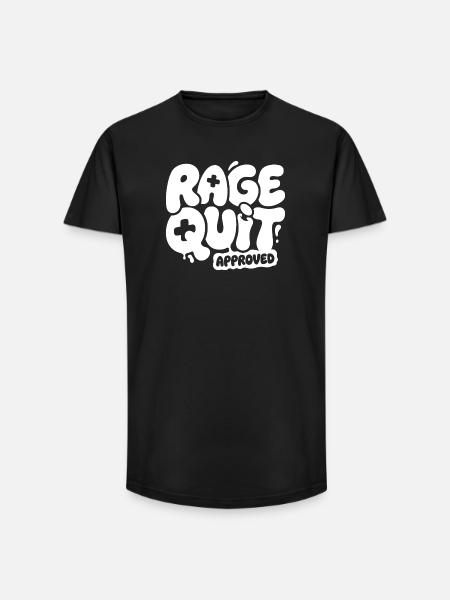 Rage Quit Approved Gaming Design - Long Fit Men's T-Shirt - black