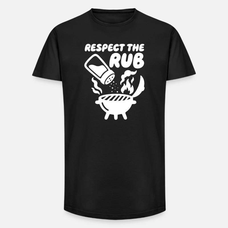 Respect the Rub BBQ Grill - Long Fit Männer T-Shirt - Schwarz
