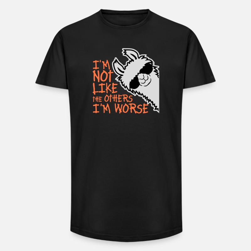 Lama-solbriller ikke som de andre Jeg er værre - Long fit herre T-shirt - sort