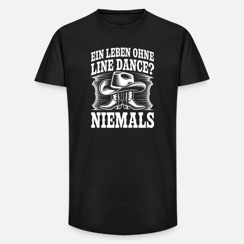 Niemals ohne Line Dance - Long Fit Männer T-Shirt - Schwarz