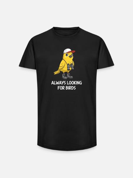 Observation des oiseaux Ornithologue Nerd - T-shirt coupe longue homme - noir