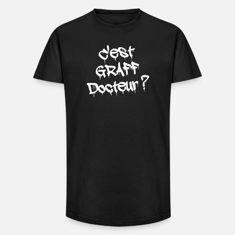 IST ES GRAFFITI, DOKTOR? - Long Fit Männer T-Shirt - Schwarz