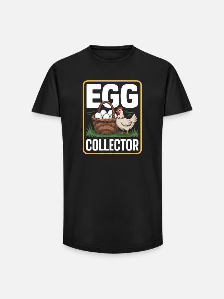 Eggs Collector Chicken Keeper Chicken - Long Fit Men's T-Shirt - black