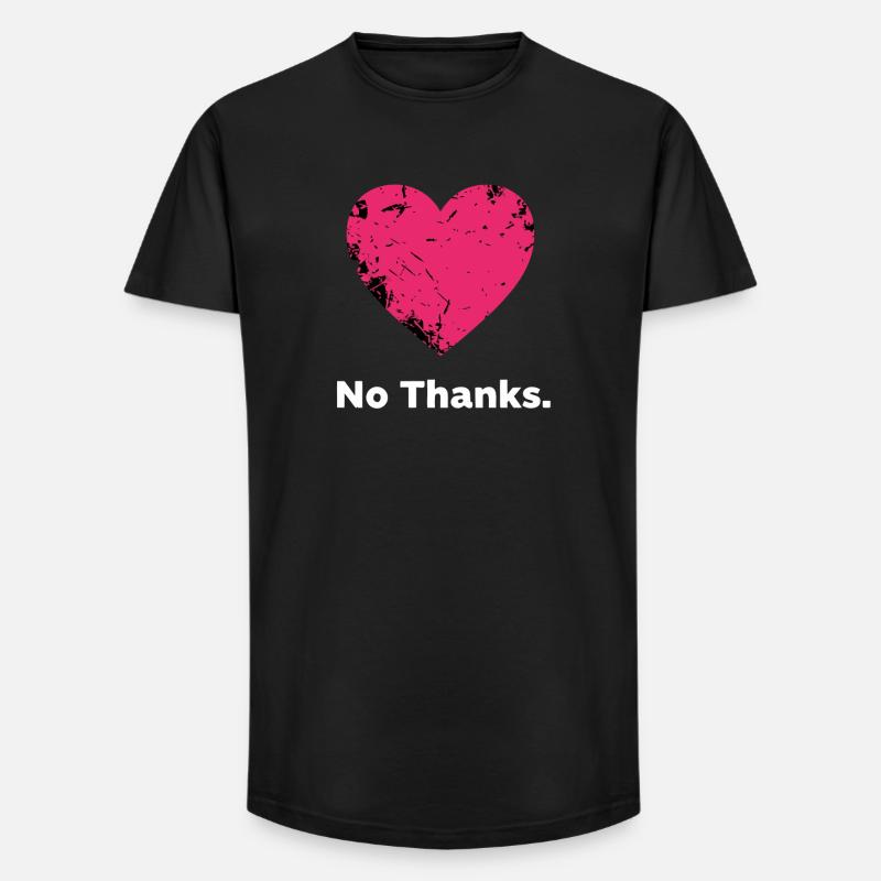 No, grazie, cuore - T-shirt uomo a vestibilità lunga - nero