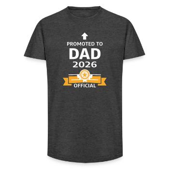 Promu Papa 2026 - T-shirt coupe longue homme - charbon - Devant - AI Model Male 185 light (185cm)