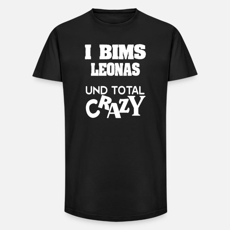 Leonas als Crazy - Long Fit Männer T-Shirt - Schwarz