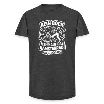 Kein Bock mehr auf Hamsterrad Ich steige aus - Long Fit Männer T-Shirt - Anthrazit - Vorne - AI Model Male 185 light (185cm)