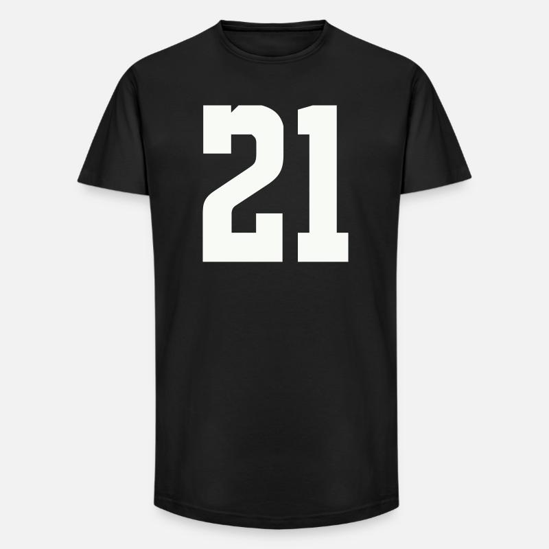 21 - Long Fit Männer T-Shirt - Schwarz