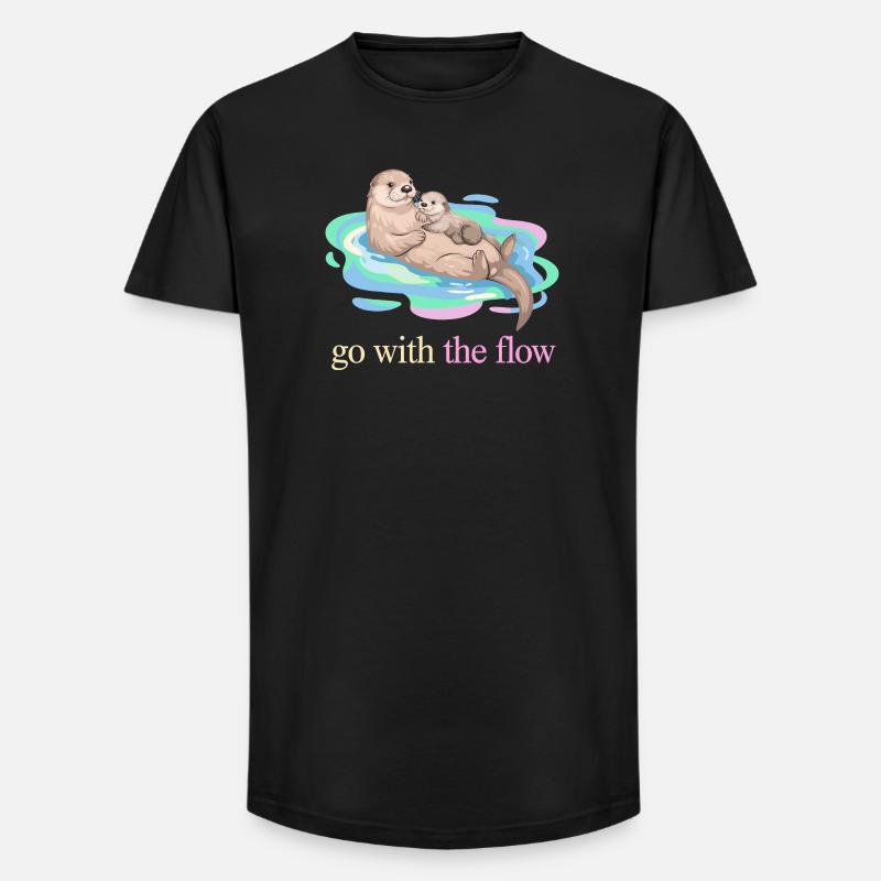 Nimm das Flow Otter Duo - Long Fit Männer T-Shirt - Schwarz
