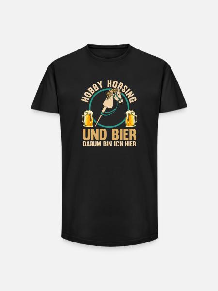 Bier Pferd Hobby Horsing - Long Fit Männer T-Shirt - Schwarz
