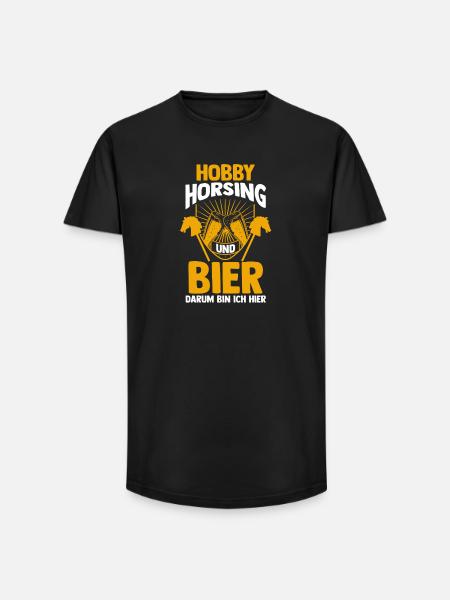Bier Pferd Hobby Horsing - Long Fit Männer T-Shirt - Schwarz