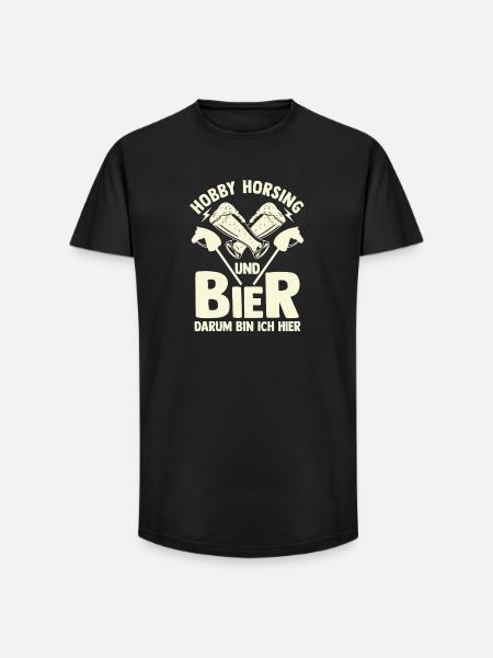 Bier Pferd Hobby Horsing - Long Fit Männer T-Shirt - Schwarz